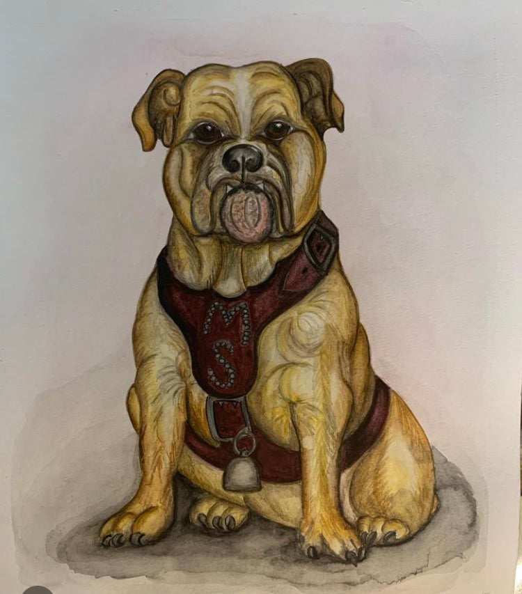 "Bully '23" watercolor painting print by Mickie West