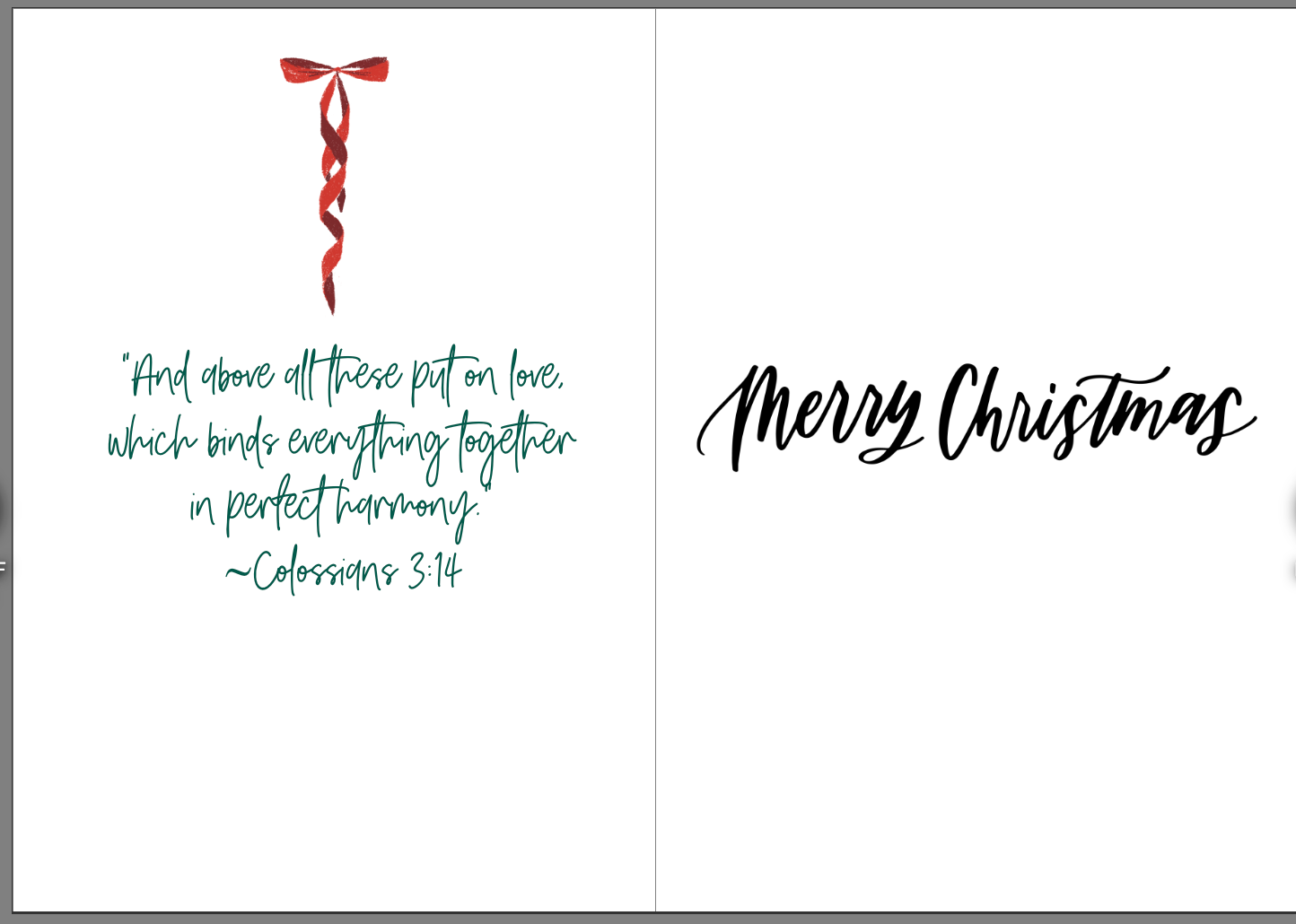 "Peace, Love, Christmas" 5x7 Christmas Card (set of 10)