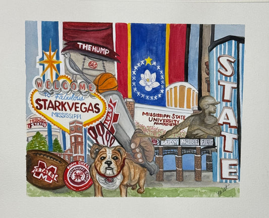 “Mississippi State - Our State” signed watercolor  print by Mickie West