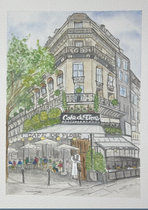 "Café de Flore Paris" print 5x7