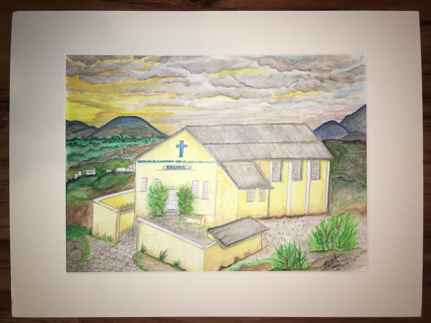 "Center of Hope" Signed Watercolor Painting Print by Mickie West