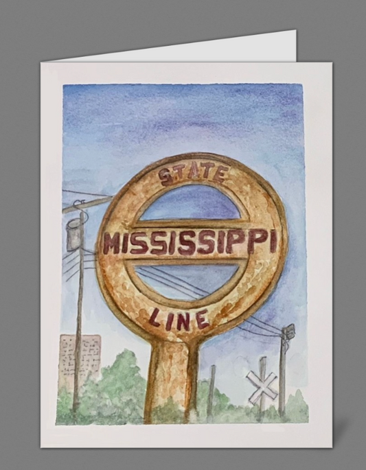 "Mississippi State Line" Notecards