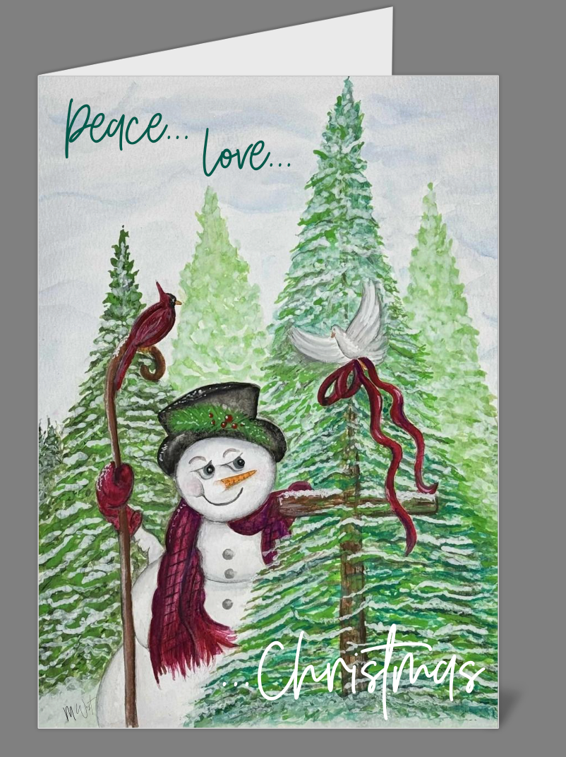 "Peace, Love, Christmas" 5x7 Christmas Card (set of 10)