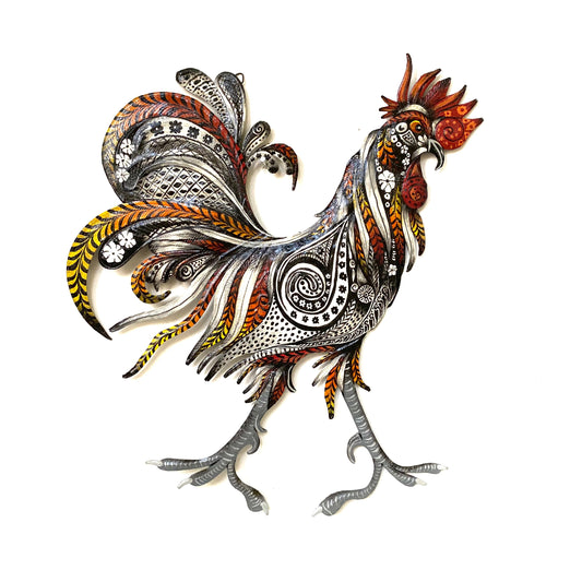 Black and White Rooster